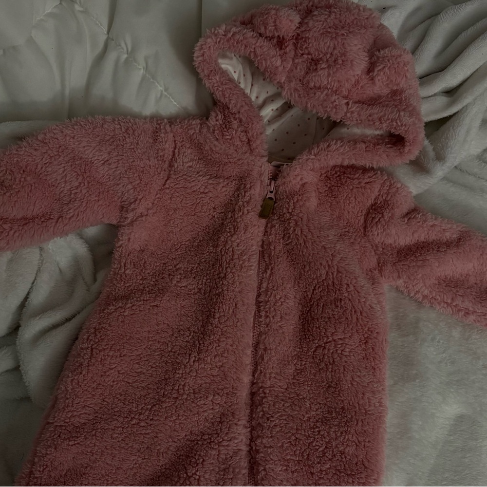 Cozy Pink Fleece Baby Onesie